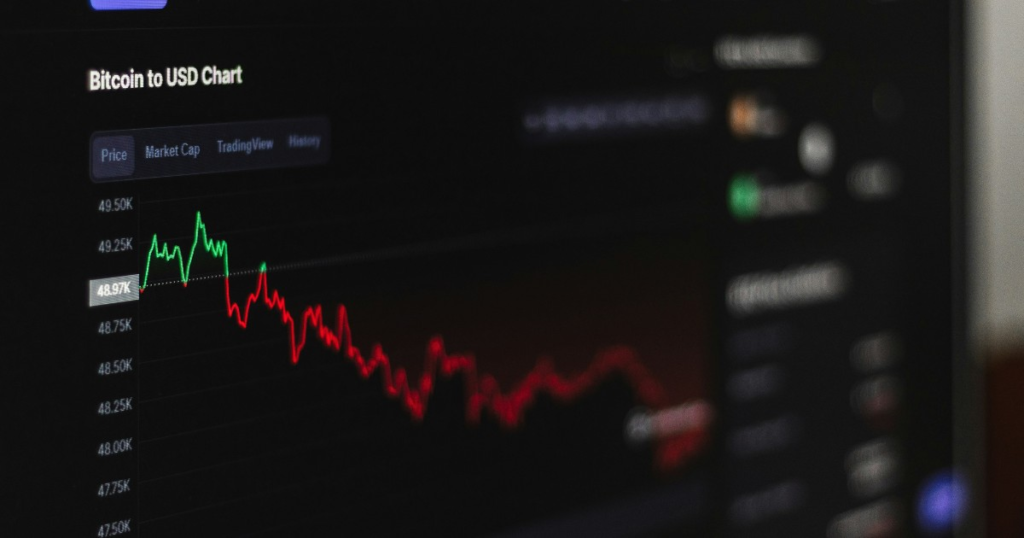 Bitcoin price chart with fluctuations