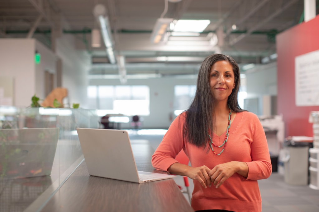 Woman business owner reviewing her accounts with a Toronto accountant